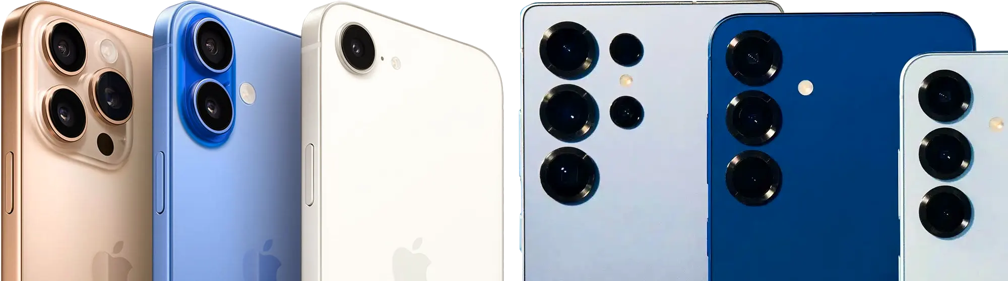 mobiltelefoner på rad